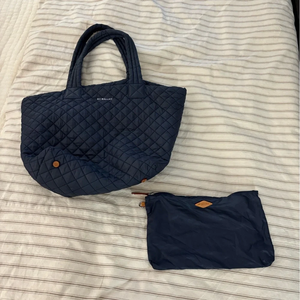MZ Wallace Dark Blue Quilted Tote - Picture 11 of 14